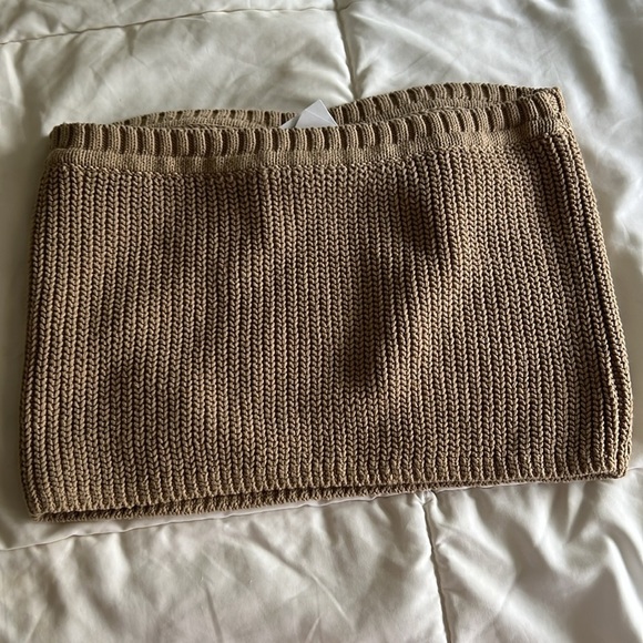 & Other Stories Tan Knit Strapless Top - Picture 5 of 9